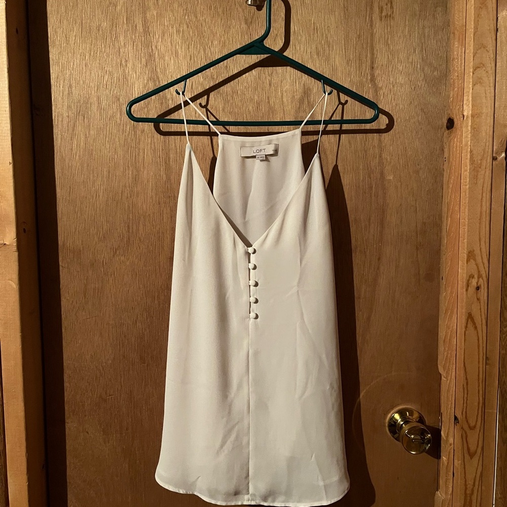 LOFT Cream Button-Front Camisole